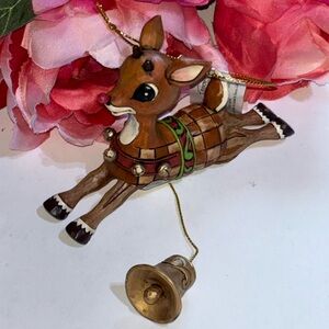 Jim Shore 2012 for Enesco Rudolph Traditions Pull String Ornament NWT 🎄